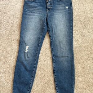 Kut from the Kloth Distressed Blue Skinny Jeans